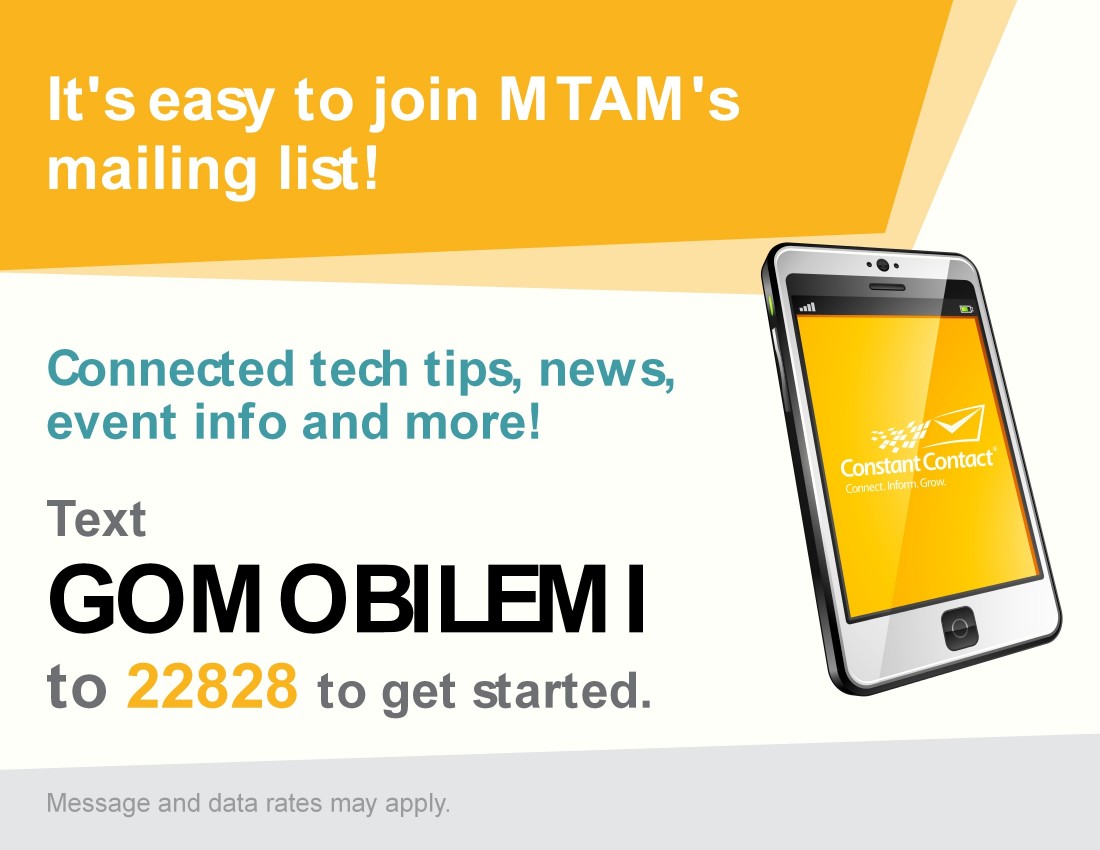 Request a speaker from the Mobile Technology Association of Michigan - mtam_text2join-001